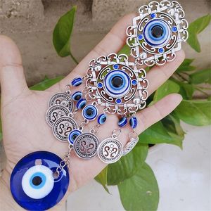 Amuleto de ojos azules turcos, decoración colgante de protección de pared, colgante de la suerte, campanillas de viento, adorno para jardín, decoraciones para el hogar 220813