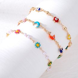 Bracelets maléfiques turcs pour femmes, porte-bonheur, œil bleu, éléphant, dauphin, chaîne réglable