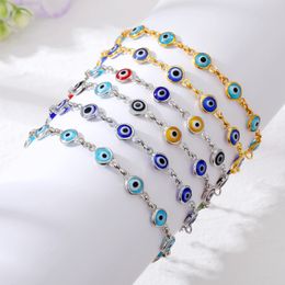 Bracelet mauvais œil turc coloré yeux bleus rouges Bracelets porte-bonheur pour femmes lien chaîne Bracelet bijoux