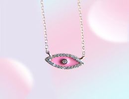 Collier turc Evil Eye 5 couleurs 100 925 Bijoux en argent sterling beau charme d'oeil Lucky Girl Fine Silver Chain Collar Jewe3171470