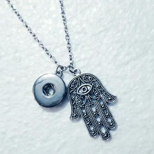 Turc bonne chance Protection mauvais œil main Hamsa pendentif collier longue chaîne en métal collier femmes hommes amulette bijoux 539