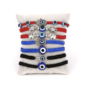 Turkse geluksblauwe schakelarmbanden voor vrouwelijke mannen handgemaakte gevlochten rood zwart blauw touw demon oogarmband vriendschap sieraden