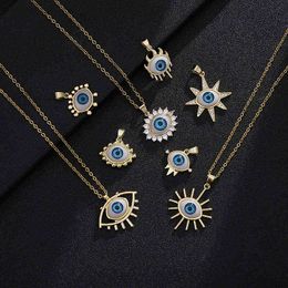 Turkse gelukkige boze oog ketting vrouwen 8 stijl blauwe ogen vrouwelijke charme mode email roestvrij stalen ketting ketting sieraden gift G1206