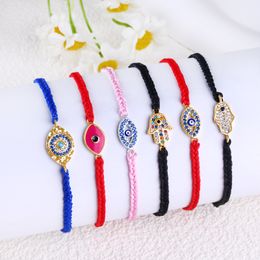 Pulseras turcas de ojo rojo malvado de la suerte, joyería hecha a mano para hombres y mujeres, envío directo