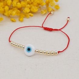 Bracelet en perles de verre porte-bonheur turc Bracelet à breloques en mauvais œil coloré Bracelet à chaîne pour femmes bijoux féminins