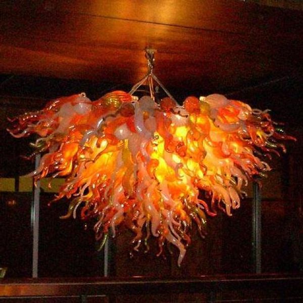 Lámpara colgante de vidrio soplado a mano de estilo turco Decoración del hotel AC 110V-220V Fuente de luz LED Lámpara de araña de cristal de vidrio vintage en venta