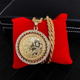 Collier pendentif totem turc chaîne torsadée plaqué or collier chaînes pour femmes arabe mariage royal pièce bijoux L230704