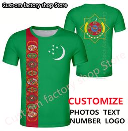 TURKMÉNISTAN t-shirt gratuit nom personnalisé numéro tkm t-shirt drapeau de la nation tm kirghize turkmène pays bricolage imprimer p o texte vêtements 220616