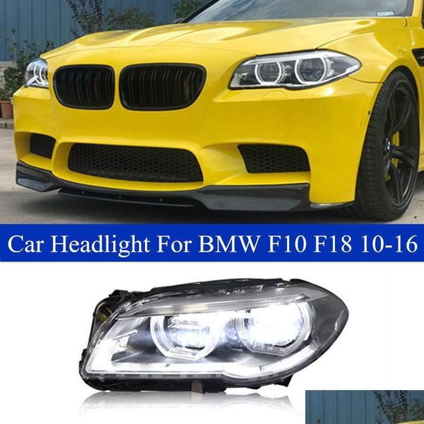 Gire la luz de freno Car Styling Head Case para 5 Series F10 F18 2010-Faros FL LED Faro Drl Lente Doble Haz Drop Entrega Mo Dhvoa