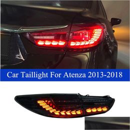 Luz de freno de giro Conjunto de luz trasera de estilo de automóvil para Mazda 6 Atenza LED Cola trasera Agregar lámpara de señal 2013- Entrega de caída Motor móvil Dhtcu