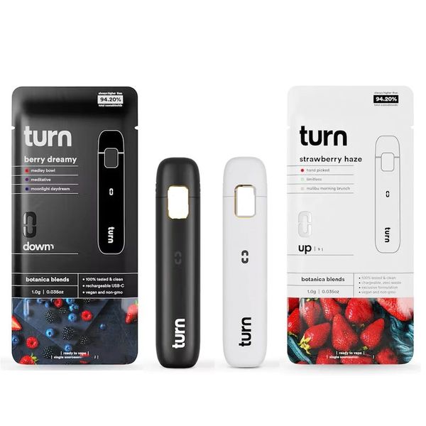 TURN Vapes vacíos desechables recargables 280 mah 1,0 ml vaporizador 10 cepas 1000 piezas