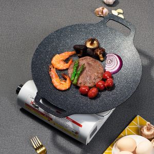 Ustensiles Turners avec poêle antiadhésive à induction, table de cuisson pour gril à gaz, coréen gratuit pour cuisinière de cuisine, électrique avec plaque ronde, compatible