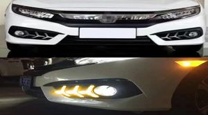 Relais de style clignotant voiture LED feux diurnes DRL pour Honda Civic 10th 2016 2017 2018 accessoires avec trou de feu antibrouillard 8022294