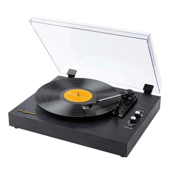 Tourne-disque rétro disques vinyles LP haut-parleurs intégrés Vintage Gramophone 3 vitesses BT5.0 entrée AUX sortie RCA sortie 240102