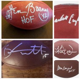 Turpin Barney emmitt Largent Warner Krause Plummer Cunningham Leonard Marshall Boyd Billick Autographié Signé auto Ballon de football à collectionner