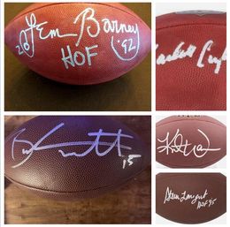 Turpin Barney emmitt Largent Warner Krause Plummer Cunningham Leonard Marshall Boyd Billick Autografiado Auto firmado Balón de fútbol coleccionable