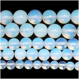 Turquoise 8mm Natuursteen Gladde witte opalietkwarts losse kralen 15 streng 4 6 8 10 12 14 mm Pickmaat voor sieraden maken Druppel deli BH
