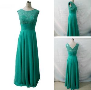 Turquoise Jewel Formele Kant en Chiffon Bruidsmeisje Jurken Een verscheidenheid aan stijlen Meerdere kleuren Chiffon Long Vestido de Festa Longo Jurken