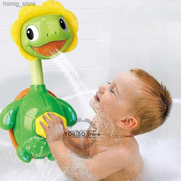 Turtle Baby Bath Toys Spray Baignage Baignoire Fountaine Toys for Kid Douche à main baignoire flottante Piscine de douche jouet de salle de bain pour bébé Y240416