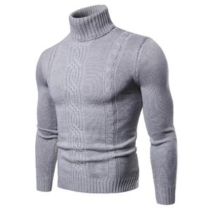 Suéter de cuello alto Suéter de lana para hombre Top de cuello de tortuga Otoño Primavera Invierno Suéteres gruesos Gris claro Gris oscuro Negro Caqui Suéteres 9805