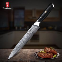 TURWHO 8 ''tranchage LNIFE EAMASCUS couteaux de cuisine 67 couches VG10 acier LNIFE viande poisson saumon Sushi G10 Handle295Q