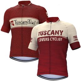 Toscane Lovers Maillot de Cyclisme Rouge Vêtements De Vélo Gravel Vêtements De Vélo À Manches Courtes T-Shirts 240321