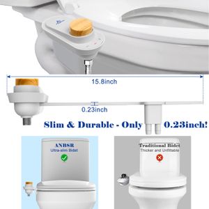 Siège de toilette brouillard bidet ultra-slans non électrique double buse lavage féminin et commandes de pression de lavage postérieure