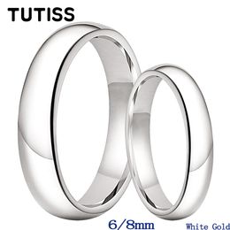 TUTISS 4/6 mm hombres mujeres tungsteno pareja anillo inteligente boda banda abovedada pulido brillante ajuste cómodo 240110