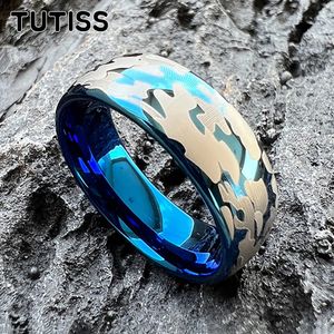 Tutiss 6 mm 8 mm incroyable Design Tungsten Mariage Band Ring For Men Femmes Cool Pattern Graved Comfort Fit 240522