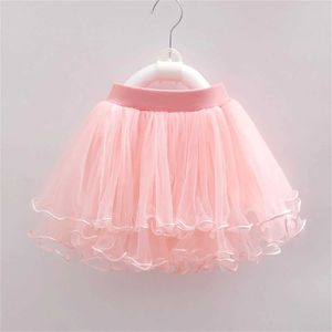 Robe tutu 2024 Été bébé bébé filles Mesh jupe tutu enfants en couleur solide Gauze Minikirt pour petites filles jupes enfants vêtements 1-14T D240507