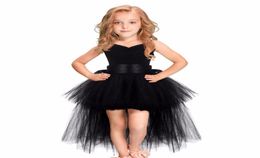Tutu Dress Baby Girls Boys Prom Dress Riem Nieuw 2019 Wit zwart roze bloem tutu Handgemaakte prinses Fluffy Soft Mesh Tulle -jurk J3223142