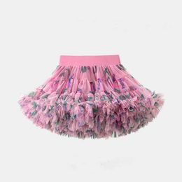 Robe tutu mignonne fille tutu jupe qualité multicolor tulle tulle fille jupe princesse robe de bal de balle petkirt fête des vêtements pour enfants d240507