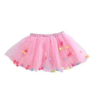 Tutu Dress Dance Balls Kid Girls Tutu Rok Pompon Soft Mesh Lace Children Skirts Ins Style Baby Tutu Pettiskirt Wild Bottoming Princess D240507