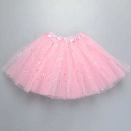 Dutu Dress Fashion Kids Mesh minisiskirts Girls Princess Stars Glitter Dance Ballet Tutu Brand Sequin Party Girl Faldas Jupe Elastic Clothes D240507