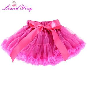 Robe tutu moelleuse en mousseline de mousseline de mousseline de mousserie moelleuse couleurs de bébé jupes tutu filles princesse danse de danse en tulle jupe jupette en gros d240507