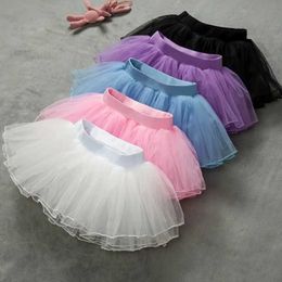 Robe tutu livraison gratuite filles ballet jupes tutu roses enfants moelleux 4 couches en fils doux jupes en tulle blancs élastiques jupes de jupet de ballet élastique d240507