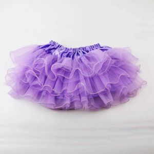 Tutu Dress Girls Fluffy 2-8 jaar Chiffon Pettiskirt Solid Colors 3 Lays Tutu Skirts Girl Dance Rok Kerstmis TULLE PETTICOAT D240507