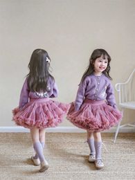 Robe de tutu Vente chaude filles Vêtements pour enfants tutu demi-jupe en maille complète