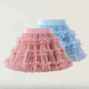 Tutu Dress Kid Girls Tutu Skirts Ball Jurk Princess Rok Zomer Nieuwe kinderen Rokken donzige rokken gezwollen tule rokken D240507