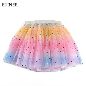 Dutu Dress Kids Girls Jirts Baby Star Glitter Dance Jupe tutu pour fille Sequin 3 couches Tulle Toddler Pettishirt Children Chiffon 0-8T D240507