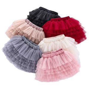 Tutu-jurk zomer zeslaags gaasmeisjes rokken kinderen prinses dans tutu mode ouder-kind mesh rok tienermeisje cake rok d240507