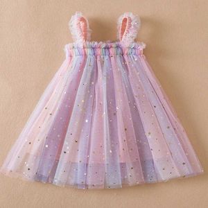 tutu jurk peuter babymeisje jurk regenboog pailletten tule tutu vestidos 1-5 j kinderen verjaardagsfeestje prinses set baby zekere zoete outfits d240507