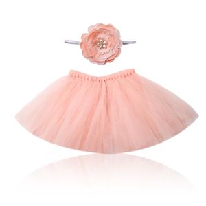 Tutu Hoofdband Princess Smash Cake Mooie blush Rok born Girls Tulle Infant248u