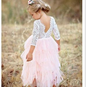 Tutu Lace Girl Dress Ropa para niños Niñas Vestidos de fiesta para niños Ropa Ceremonias Vestidos Infantil Vestidos para 3 4 5 6 años Q0716