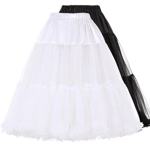Tutu jupe robe de bal Tulle jupons pour mariage Vintage noir blanc femmes sous-jupe Crinoline accessoires de mariage de mariée 2223