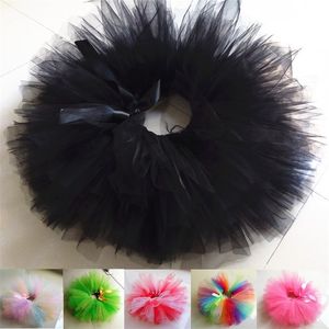 Tutu jupe filles bébé fête d'anniversaire moelleux arc-en-ciel noir Multi couleurs fait à la main Ballet danse Costume de noël 220216