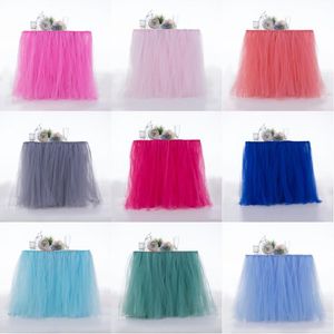 Kleurrijke tutu tafelklep eenvoudig te reinigen Resuable tafels rokken voor baby shower verjaardagsfeestje bruiloft decor ornament 45mr bb