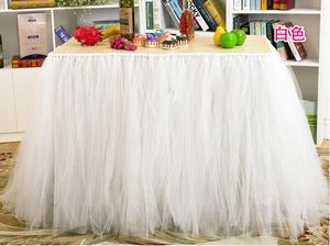 Falda de mesa TUTU, vajilla de tul para decoración de boda, cumpleaños, fiesta de bienvenida al bebé, falda de mesa de tul, entrega rápida WQ19239w