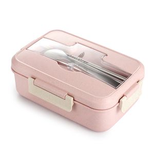 TUUTH Micro-ondes Lunch Box Blé Paille Vaisselle Conteneur de stockage des aliments Enfants Enfants École Bureau Portable Bento Box Y200429