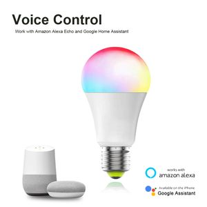 Bombilla inteligente Tuya 12W 15W WiFi, lámpara LED E27 RGB regulable con aplicación Smart Life, Control de voz para Google Home, Alexa